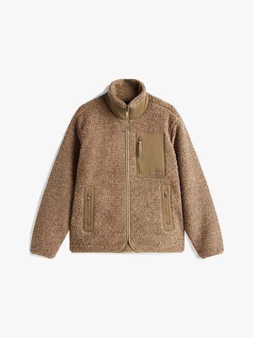 Tommy Hilfiger Teddy Fleece Zip-Thru Jacket Coastal Taupe