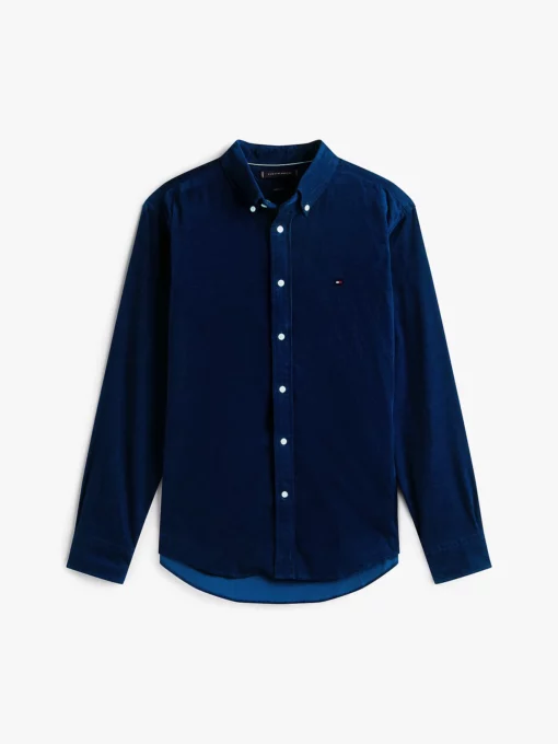 Tommy Hilfiger Regular Fit Flag Embroidery Corduroy Shirt Imperial Navy