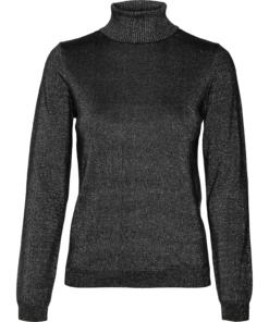 Vmhappyglitter Rollneck Pullower Black