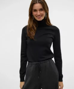 Vmhappyglitter Rollneck Pullower Black