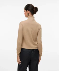 Vmhappyglitter Rollneck Pullover Silver Mink