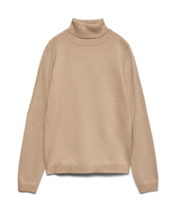 Vmhappyglitter Rollneck Pullover Silver Mink