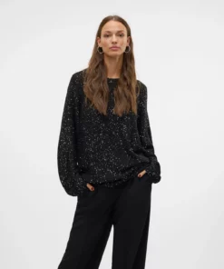 Vmleilani Long Glitter Knit Black