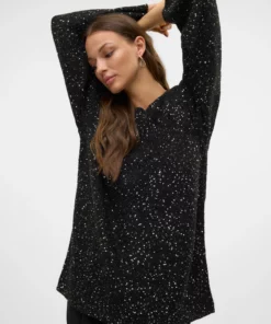 Vmleilani Long Glitter Knit Black