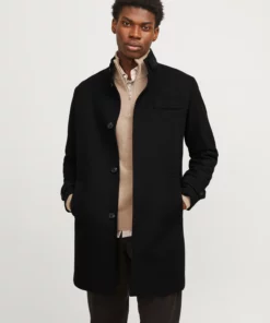 Jjemelton Wool Blend Coat Black