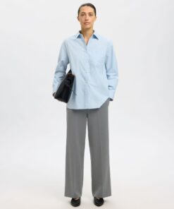 Selected Femme Emma Tara Wide Pant Medium Grey Melange