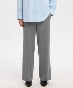 Selected Femme Emma Tara Wide Pant Medium Grey Melange