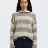Slfalva Stripe Knit Medium Grey Melange
