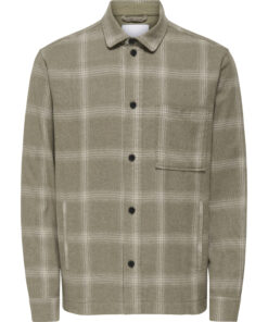 Onsaiden Checked Twill Shirt Walnut