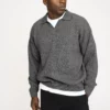 Resteröds Kane Wool Polo Knit Gray