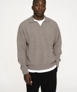 Resteröds Kane Wool Polo Knit Sand