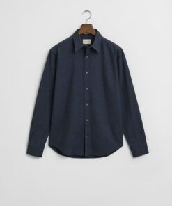 Gant Reg Flannel Melange Shirt Dark Indigo Melange