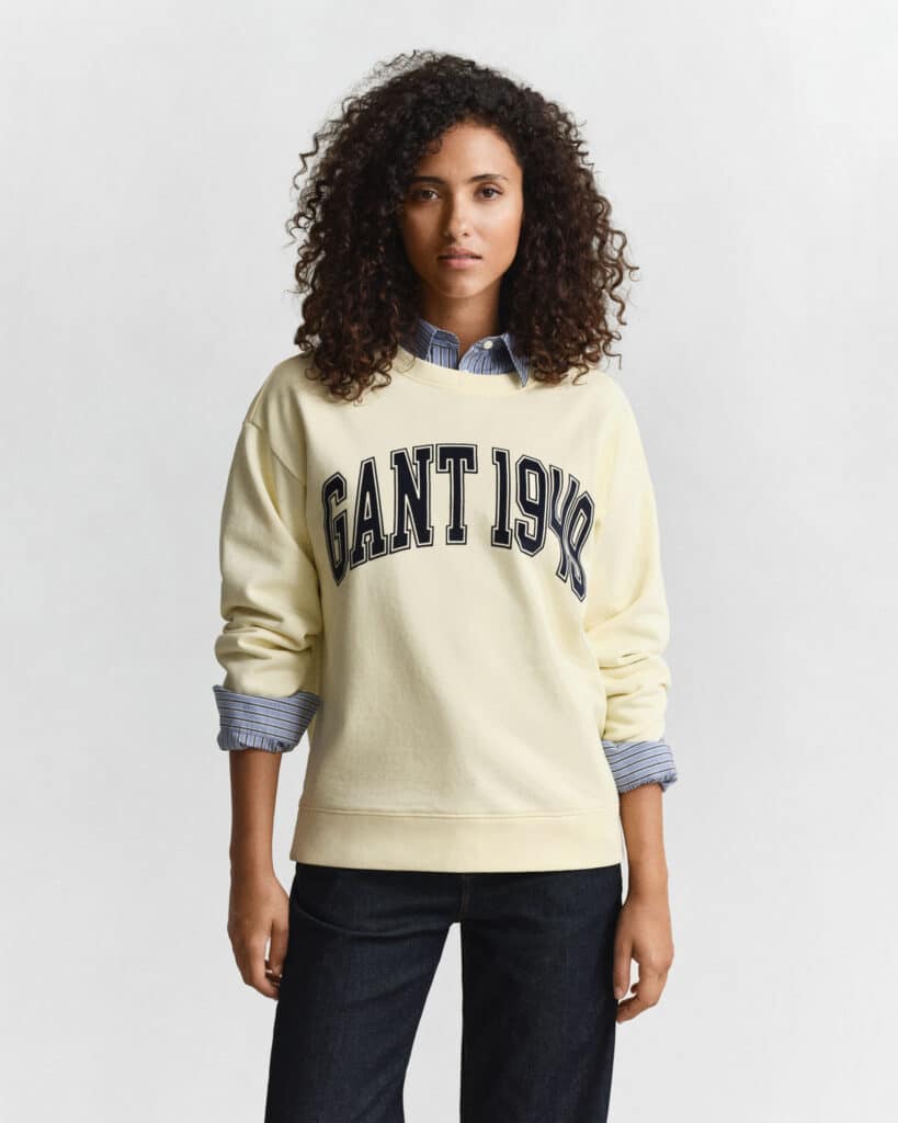 Gant Woman Graphic C-Neck Sweat Vanilla Yellow