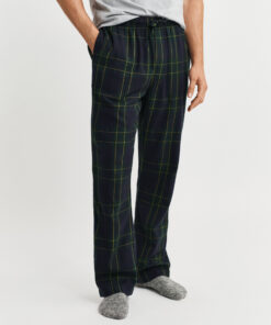 Gant Flannel Check Pants Forest Green