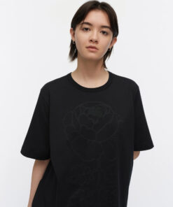 Marimekko Vihne Vihkiruusu Placement Tee Black