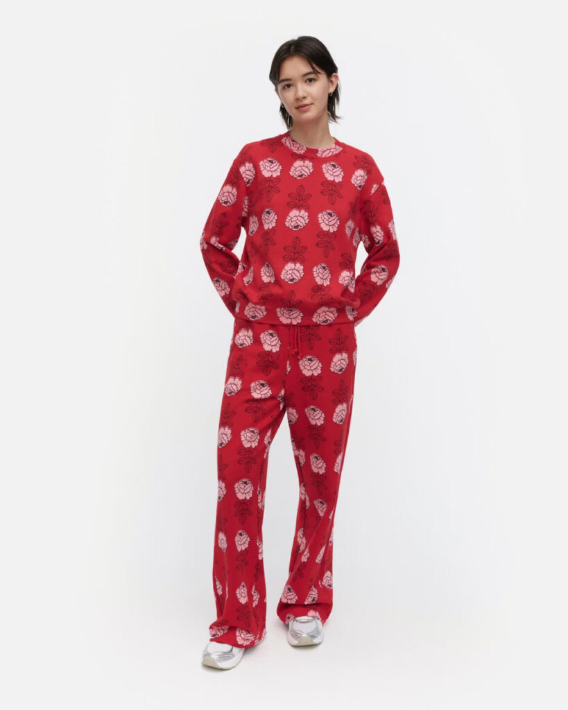 Marimekko Leiot Vihkiruusu Sweatshirt Red