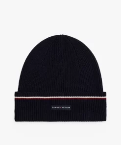 Tommy Hilfiger Signature Tape Wool Blend Beanie Space Blue