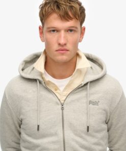 Superdry Essential Logo Zip Hoodie Varsity Grey Grindle