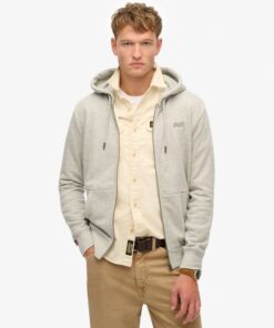 Superdry Essential Logo Zip Hoodie Varsity Grey Grindle