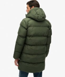 Superdry Hooded Sports Puffer Mid Jacket Dark Moss Green