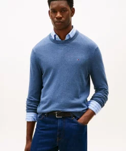 Tommy Hilfiger Pima Cotton Cashmere Crew Neck Aegean Sea Heather