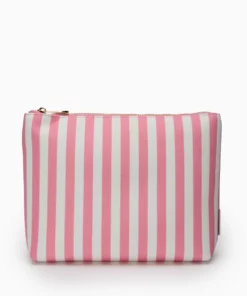 Fenella Smith Lola Washbag Stripe Candy Pink Stripe