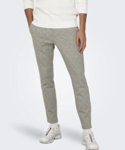 ONSMARK SLIM CHECK PANT GREY