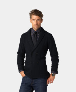 Merino Cable Blazer Navy