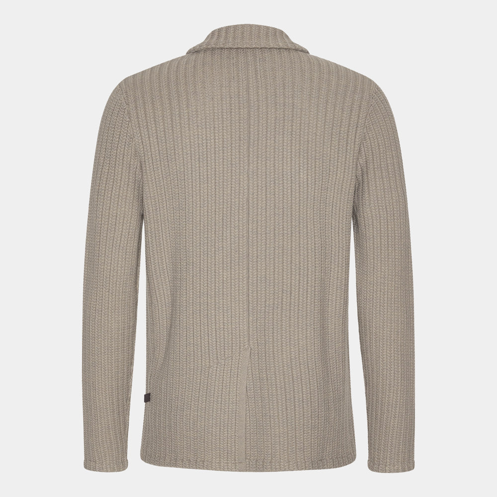 Merino Cable Blazer Taupe Merino Cable Blazer Taupe
