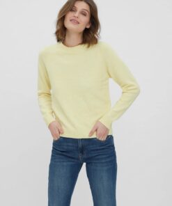 VMDOFFY LS O-Neck Blouse Yellow Lemon Meringue
