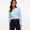 VMDOFFY LS O-Neck Blouse Ga Noos Blue Cashmere Blue