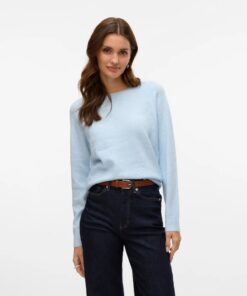 VMDOFFY LS O-Neck Blouse Blue Cashmere Blue