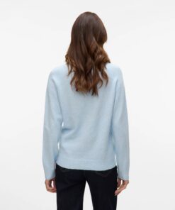 VMDOFFY LS O-Neck Blouse Ga Noos Blue Cashmere Blue