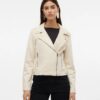 Vero Moda Vmjose Short Faux Suede Jacket White Birch