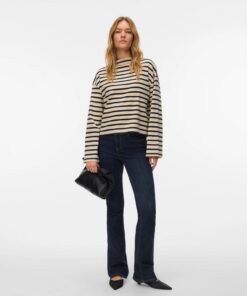 VMURENA LS Oversized Funnel Neck Top White Birch