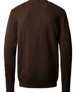 Axel Lambswool Knit Half-zip Dark Brown Melange