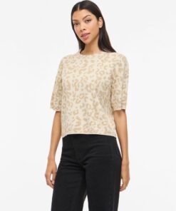 Vila Vimayas O-Neck 2/4 Knit Super Light Natural Melan