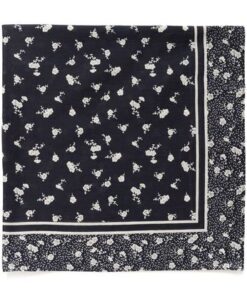 PhiPW Scarf Dark Navy Fragile Print