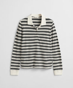 Gant Striped Ls Polo Cream