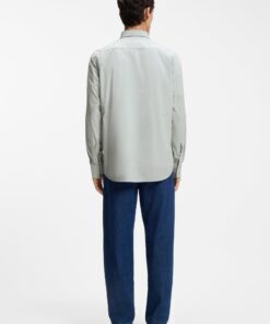 Gant Regular fit shirt in cotton poplin Light Grey