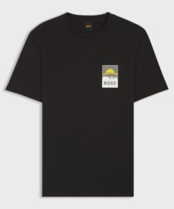 Cotton Jersey T-shirt with Logo Artwork Black
