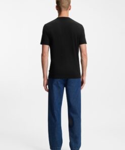 Cotton Jersey T-Shirt with Animal Artwork Black