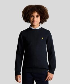 Lyle & Scott Boys Cotton Crew Neck Jumper Dark Navy