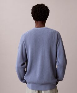 Calvin Klein Cotton Waffle Knit Jumper Dusty Sailor Blue