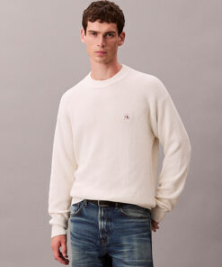 Calvin Klein Jeans Cotton Waffle Knit Jumper Tofu