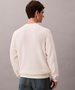 Calvin Klein Cotton Waffle Knit Jumper Tofu