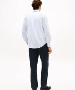 Tommy Hilfiger Flex Regular Fit Stripe Poplin Shirt Sweet Blue