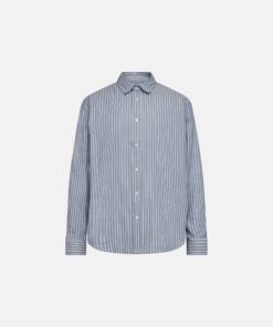 Resteröds Shirt Davis Cotton Blue with Stripes
