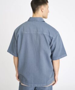 Resteröds Short Sleeved Shirt Noah Cotton Blue