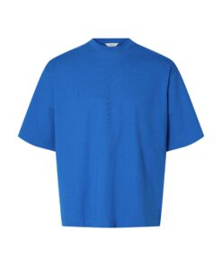Selected Men Slhboxylogan O-neck Logo Tee Victoria Blue